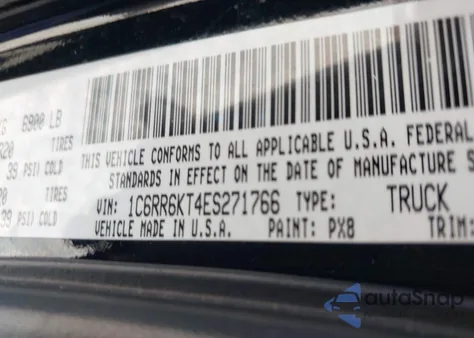 2014 Ram 1500 Express z USA, uszkodzony, nr VIN 1C6RR6KT4ES271766